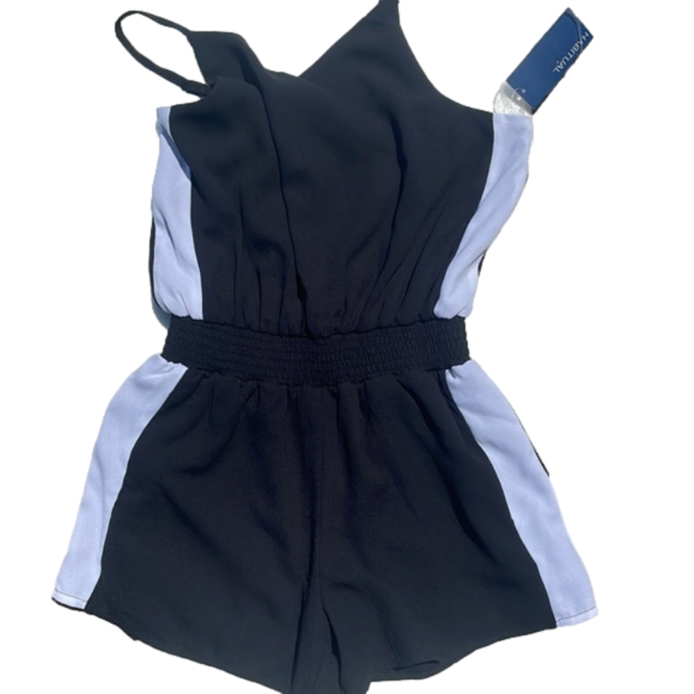Habitual kid black white summer romper 12 girls NWT